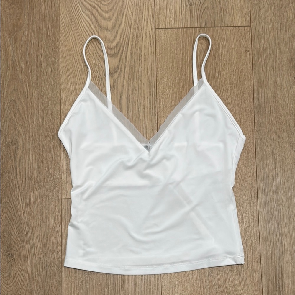 NWOT Zara White Fitted Crop Camisole tank Medium